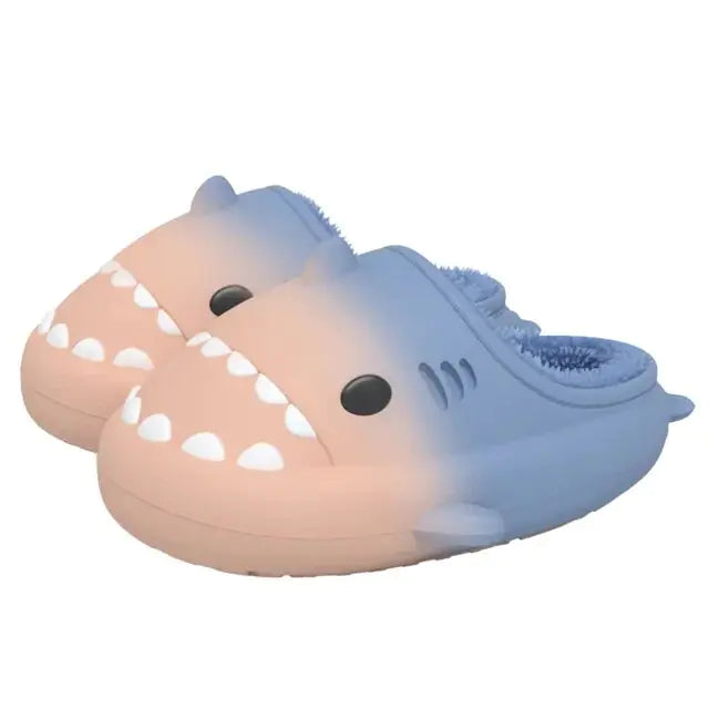 Winter Warm Shark fuzzy Slippers