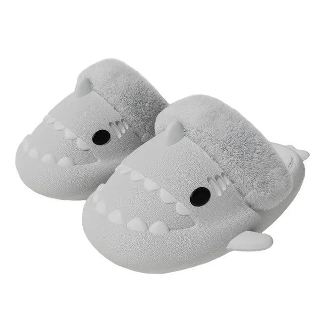 Winter Warm Shark fuzzy Slippers